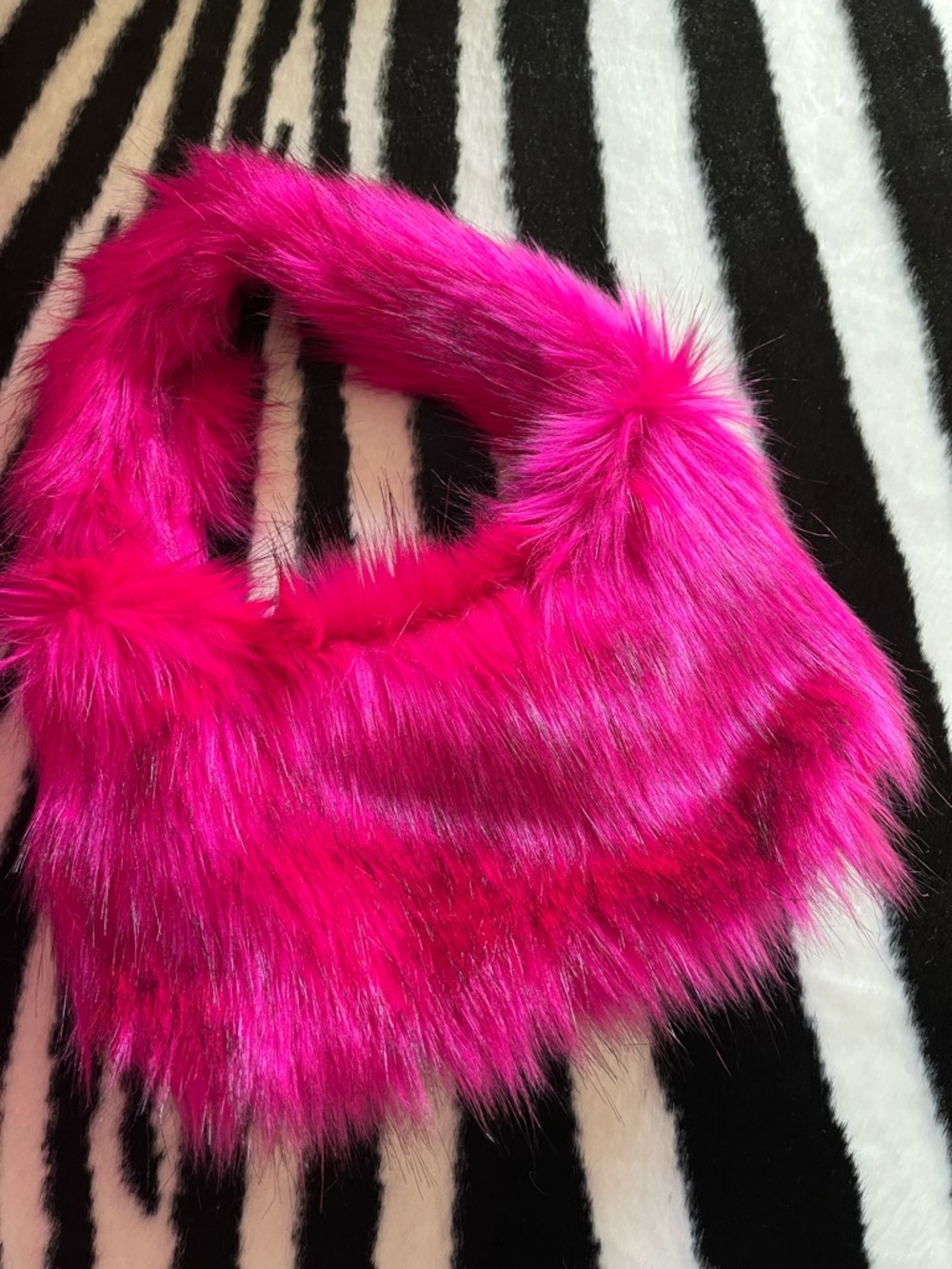 HOT PINK FUR BAG